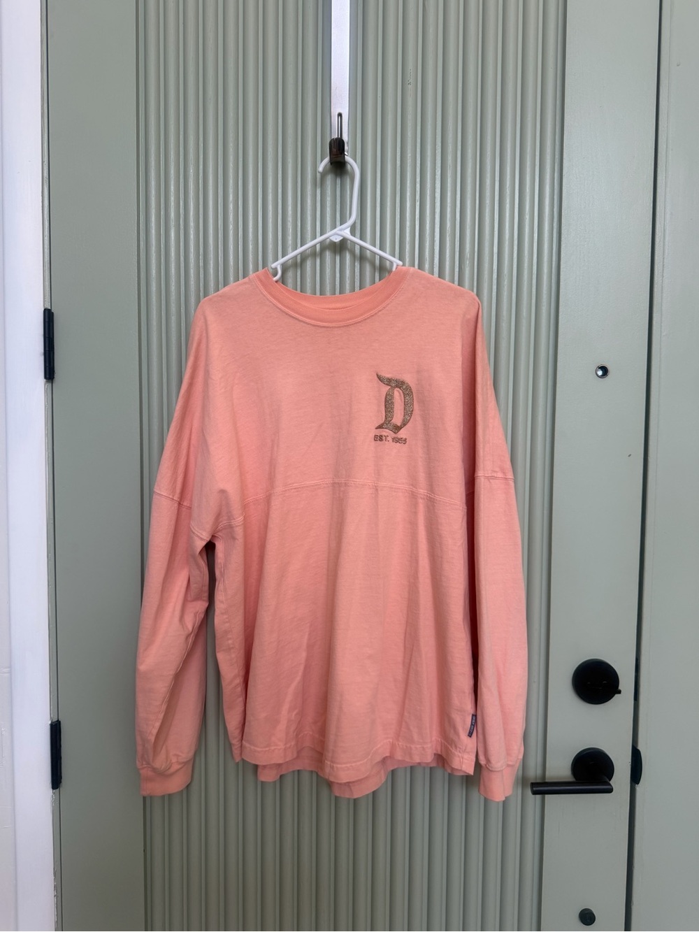 Disney Peach With Rose Gold Lettering Long Sleeve Tee